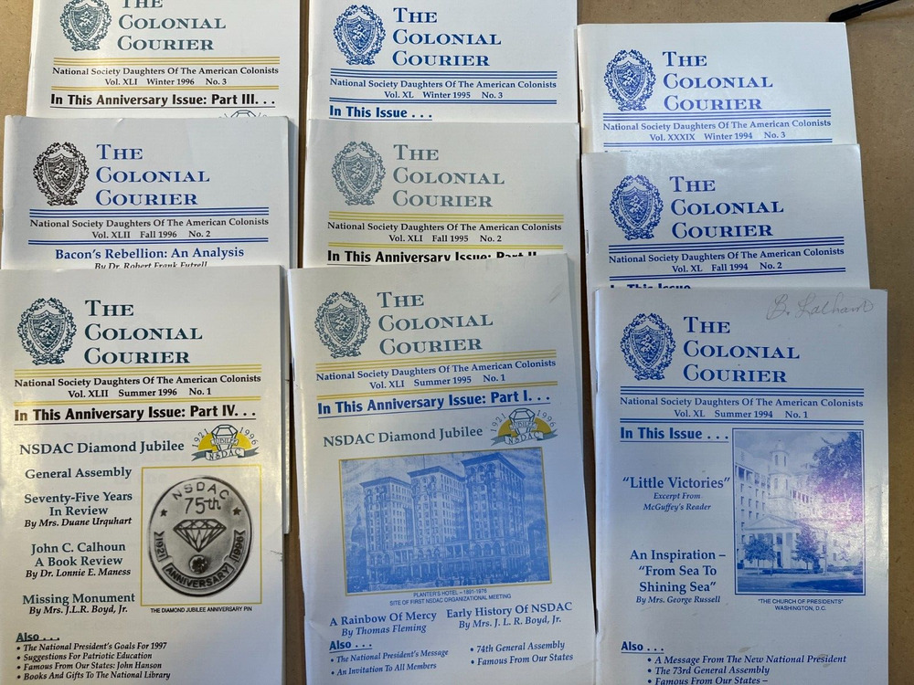 The Colonial Courier National Society Daughters of the American Colonists 1994-6